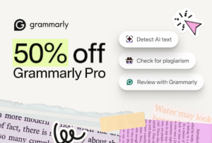 Students, get 50% off Grammarly Pro and feel proud to hit submit